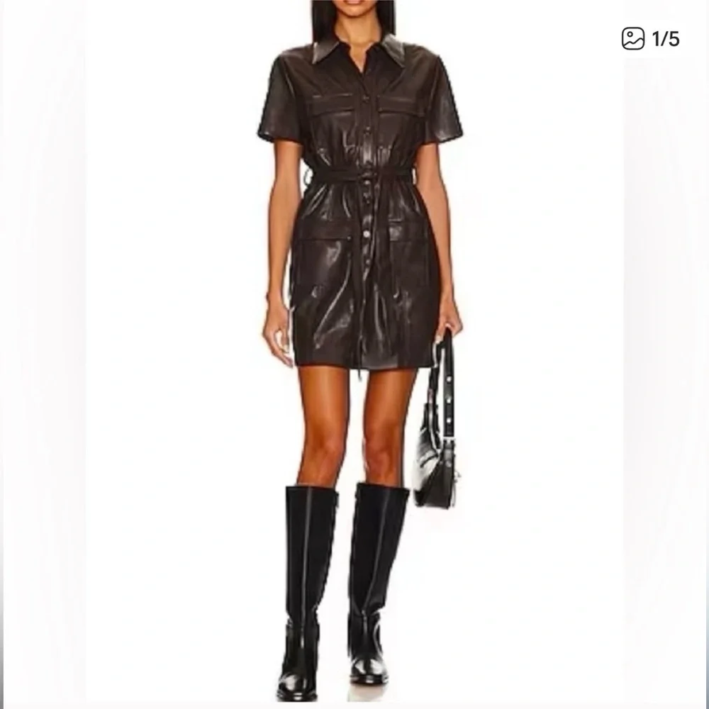 House Of Harlow 1960 Jackets & Coats | House Of Harlow 1960 Black Faux Leather Belted Shirt Dress Size M | Color: Black | Size: M | Jennd35's Closet House Of Harlow 1960 Jackets & Coats | House Of Harlow 1960 Black Faux Leather Belted Shirt Dress Size M | Color: Black | Size: M | Jennd35's Closet
